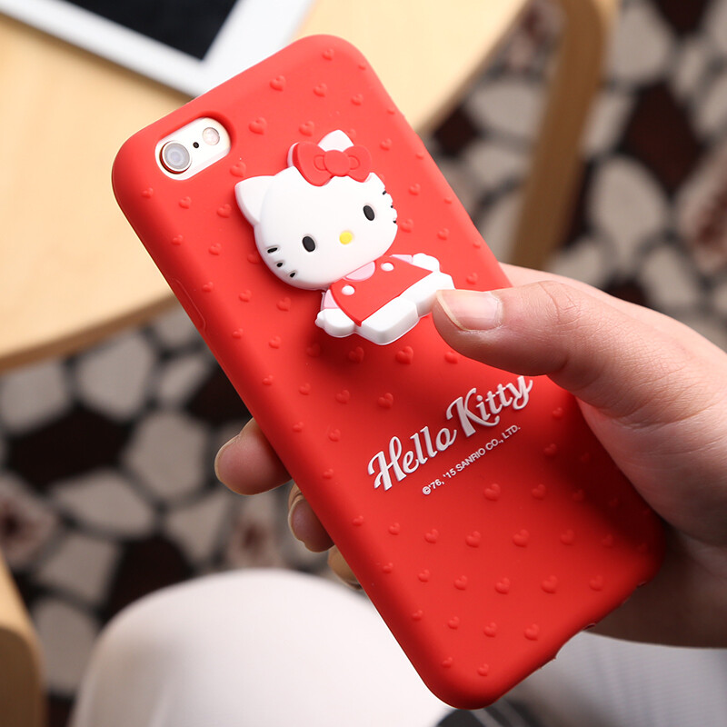 Hello kitty 苹果6plus手机壳套 iphone6s?；た枪杞?.5软女