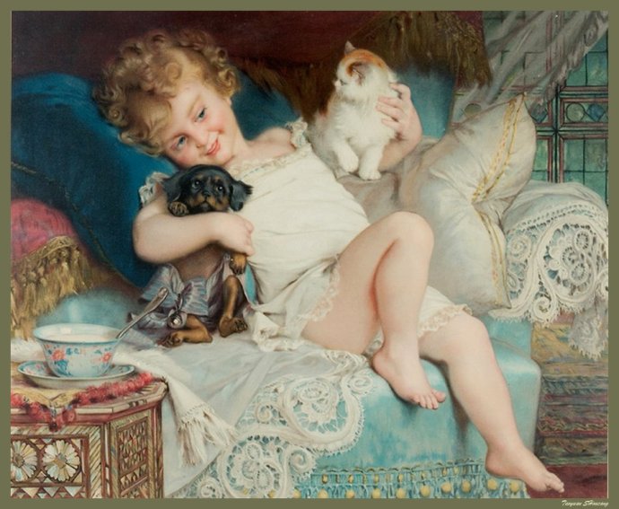 法国学院派画家Emile?Munier?(1840?-?1895)作品欣赏