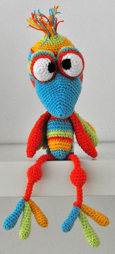 crochet pattern amigurumi colorful bird pdf by MOTLEYCROCHETCREW