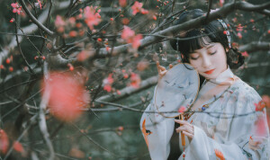 微雨独立，抚琴振衣，问梅消息。
一声声，知向谁忆？
浮生已如是，但愿人长情。 