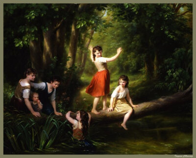 浪漫的农村孩子和美丽风景
世界著名画家Fritz Zuber-Buhler