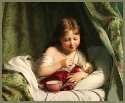 浪漫的农村孩子和美丽风景
世界著名画家Fritz Zuber-Buhler