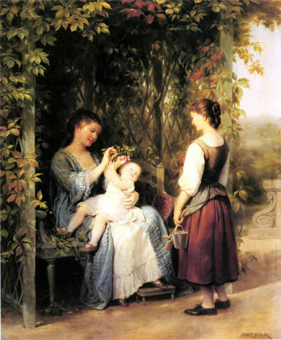 浪漫的农村孩子和美丽风景
世界著名画家Fritz Zuber-Buhler