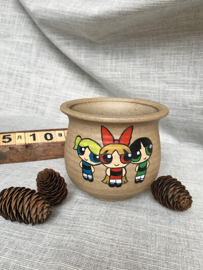 手绘花盆，飞天小女警