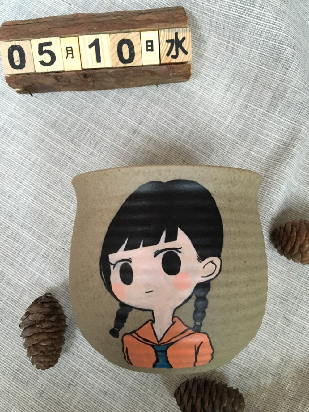 手绘花盆，小傲娇