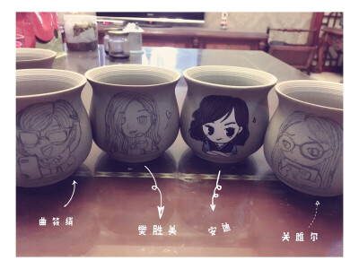 手绘花盆，线稿