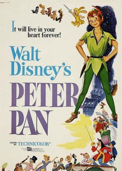 《小飞侠 Peter Pan》１９５３年２月５日，迪士尼第１４部经典动画，长篇剧情动画片。取材自Sir James Barrie的戏剧