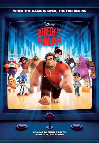 《无敌破坏王 Wreck-It Ralph》２０１２年１１月２日，迪士尼第５２部经典动画，长篇剧情３Ｄ动画片。奥斯卡最佳动画长片提名