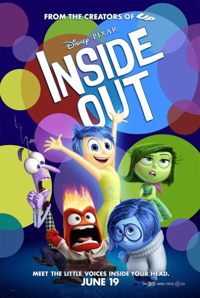 《头脑特工队 Inside Out》２０１５年６月１９日，第１５部迪士尼/皮克斯动画，长篇剧情３Ｄ动画片