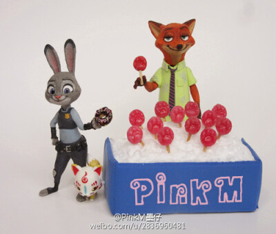 【超轻粘土】疯狂动物城 Zootopia Pawpsicle 狐兔 爪爪冰棒 by:@PinkM墨仔