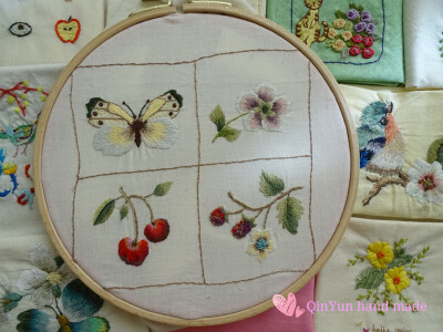 刺绣～蝴蝶～花朵～樱桃～草莓苗～