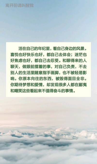 《离开前请叫醒我》