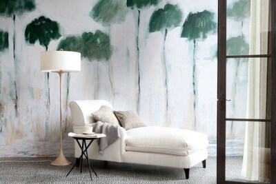 Discover wall mural design ideas on HOUSE - design, food and travel by House & Garden. Artist Haby Bonomo's painting enlarged and turned into a bespoke wallcovering.