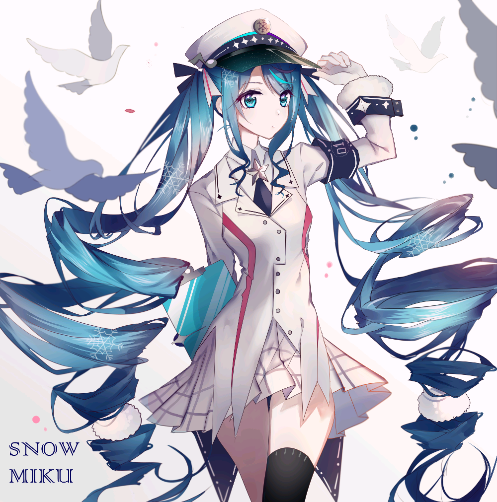 ♣沐湷搬运♣二次元 初音未来miku 警装 帅气 双马尾 雪初音 p站作者 id=56589628