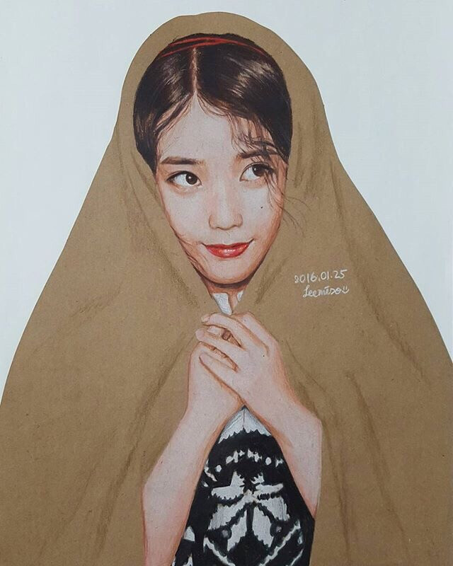 IU 李智恩 一位IU粉丝的手绘彩铅画