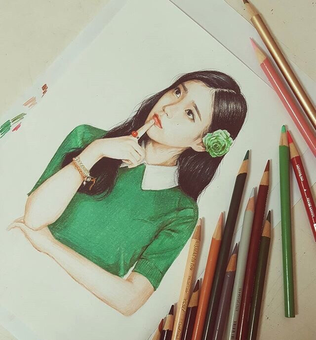 IU 李智恩 一位IU粉丝的手绘彩铅画