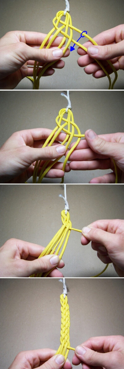 六股绳经典编织教程 经典宽手绳的编织方法