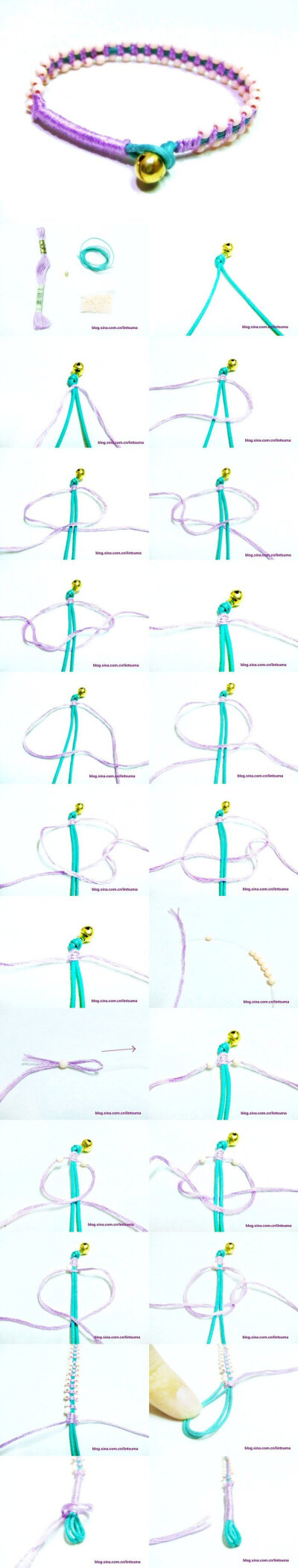 漂亮小清新手绳编织教程图解
