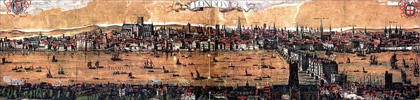 c.1616环球剧院：建于1599年，这是一个露天剧场，画廊。