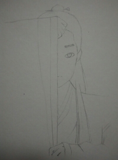 换了一本素描本，重新画一张思美人，和上次的风格有很大的区别，感觉这次年龄小了好几岁，但依旧不改变wuli烊烊的气质。