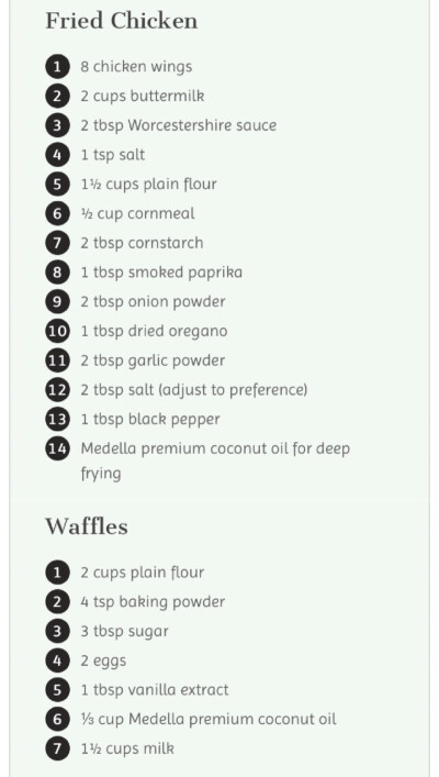 coconut waffle with fried chicken -- recipe