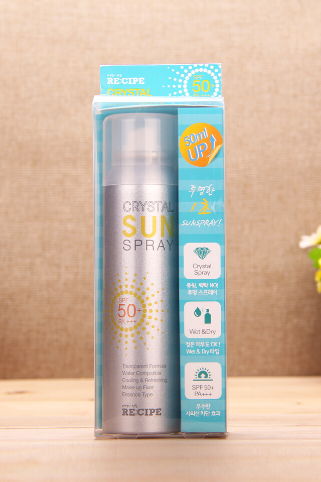 RE:CIPE莱斯璧清爽水晶防晒喷雾spf50防水隔离防晒霜