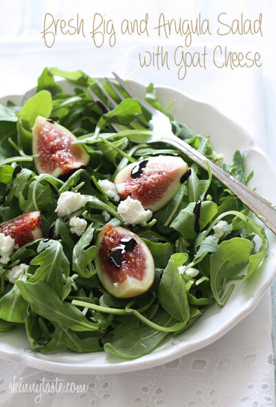 Fresh Fig and Arugula Salad with Goat Cheese 新鲜无花果芝麻菜沙拉配山羊奶酪 素食主义