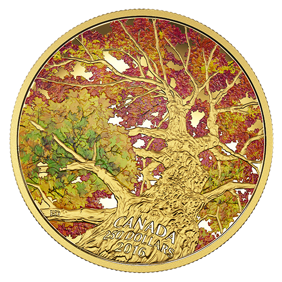 2ozpuregoldcolouredcoin–maplecanopykaleidoscopeofcolour–