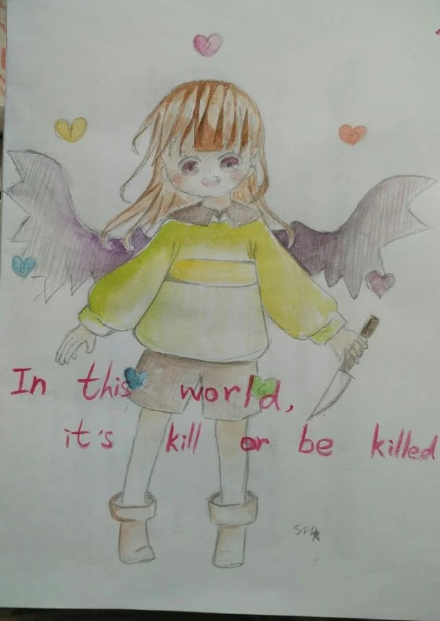 Chara Undertale 地下傳说 水彩（ In this world , it's kill or be killed）【SH】