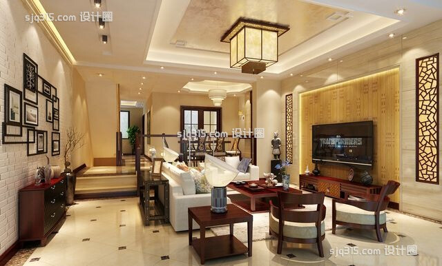 混搭客厅效果图