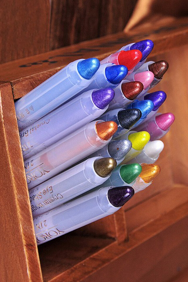 两支乐氏卧蚕笔眼影眼线笔3g*2 旋转多色防水眼影笔