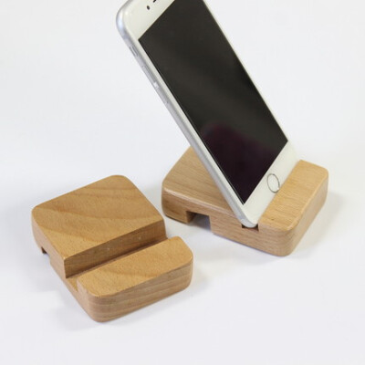 V＆Z 创意木质手机底座 双槽手机支架 手机托 苹果三星手机支架