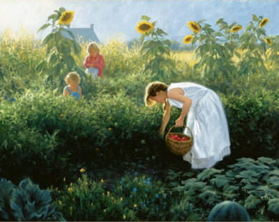 【海外绘画】美国画家罗伯特·邓肯的田园油画（丁）