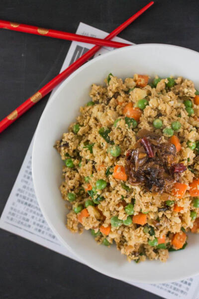 CAULIFLOWER FRIED RICE WITH VEGAN XO SAUCE 素食XO酱花椰菜炒饭 素食主义