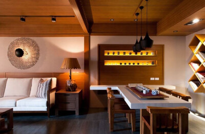 静思禅境两室一厅日式客厅餐厅装修效果图设计欣赏