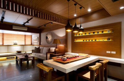 静思禅境两室一厅日式客厅餐厅装修效果图设计欣赏