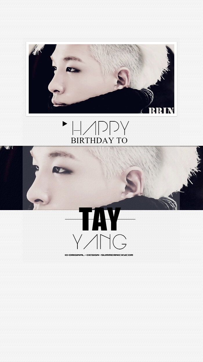 HAPPY BIRTHDAY TO TAEYANG 东永裴#bigbang#原创高清手机壁纸#微博:ORIGINAL-DESIGN-SUMMERNICKYCOM#iPhone#安卓#锁屏#桌面#黑白壁纸