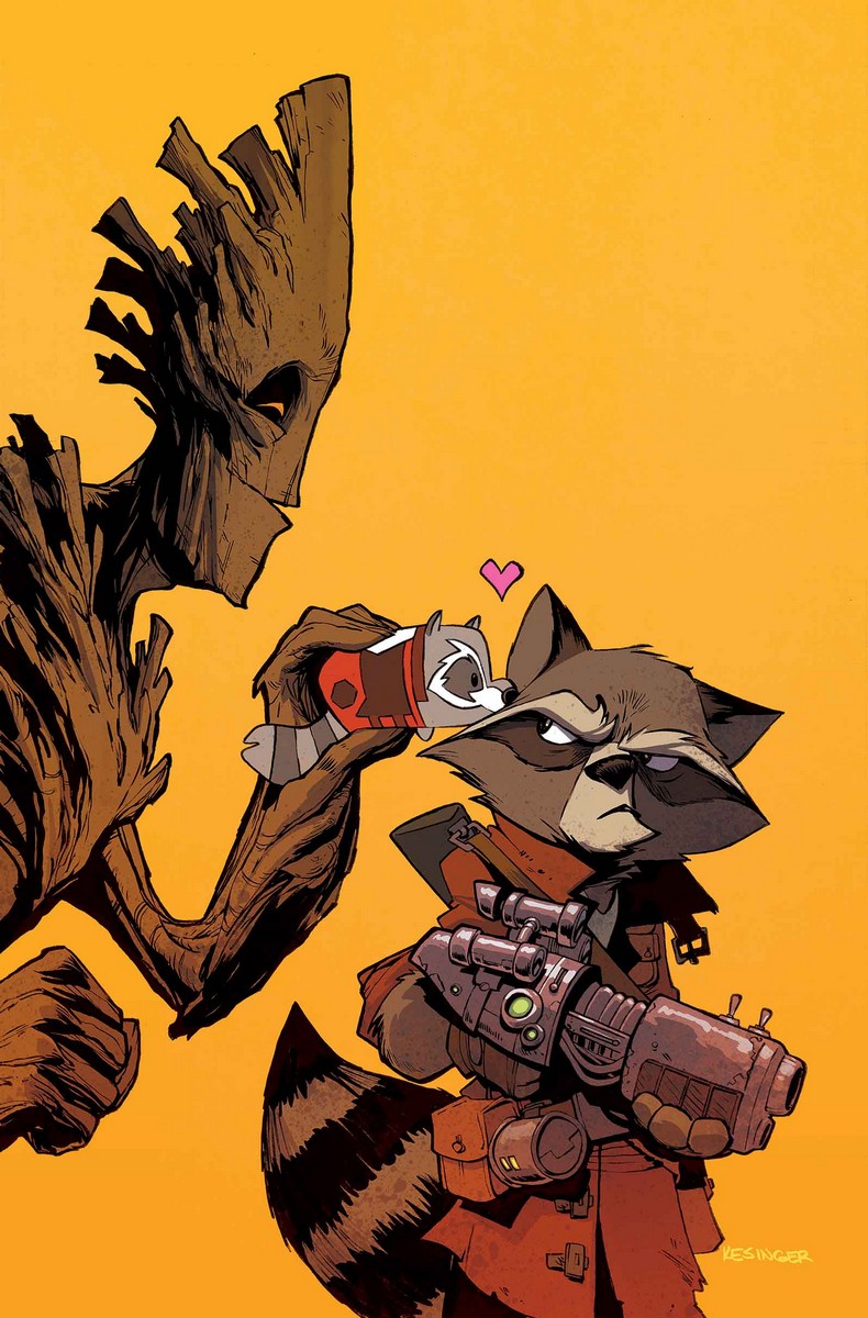 Rocket Raccoon and Groot Marvel Tsum Tsum Takeover variant by Brian Kesinger