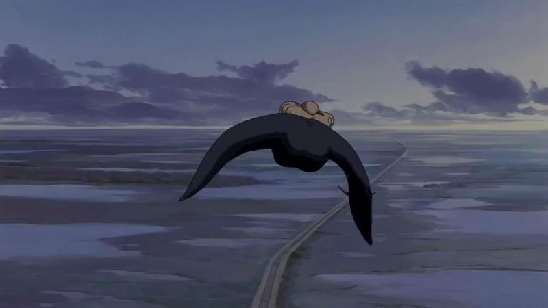 汤婆婆变成大鸟飞走了