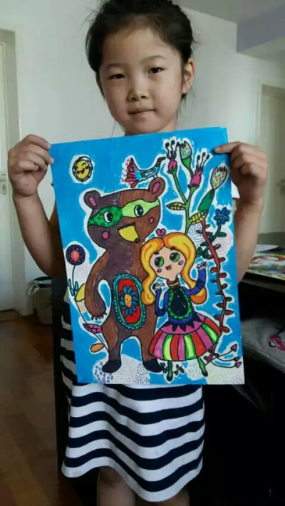 儿童画 儿童线描