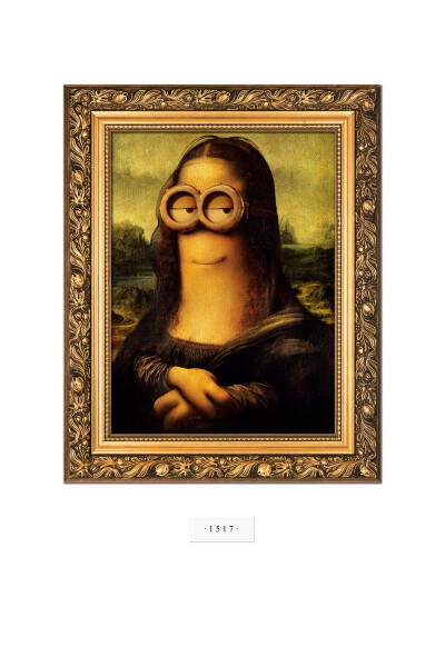 小黄人电影名画风格海报。 |Leonardo Di Serpiero Da Vinci（列奥纳多·迪·皮耶罗·达·芬奇）《Mona Lisa（蒙娜丽莎）》，原图http://www.duitang.com/blog/?id=577229230