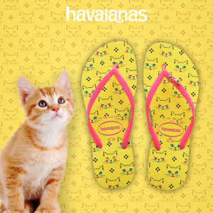 巴西代购哈瓦那havaianas slim人字拖鞋可爱猫咪狗狗沙滩平底女款