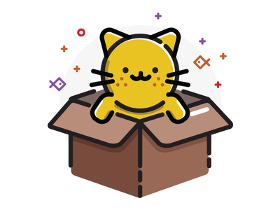 Cat In Box / 小猫 / icon / 小图案/ 趣味 /设计/dribbble