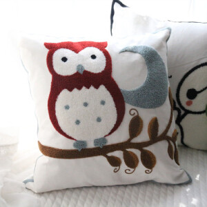 定制
            【猫头鹰】点睛精品 萌萌毛巾绣 可拆洗汽车沙发抱枕靠枕腰枕