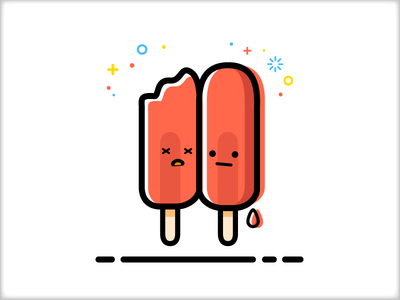 Popsicles Bros. Melted / 冰棍 / icon / 小图案/ 趣味 /设计/dribbble