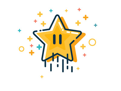 Super Star - Mario / 星星 / icon / 小图案/ 趣味 /设计/dribbble