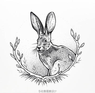 点刺纹身图集兔子纹身手稿
