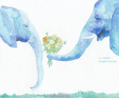 手绘 水彩 @一点水先生