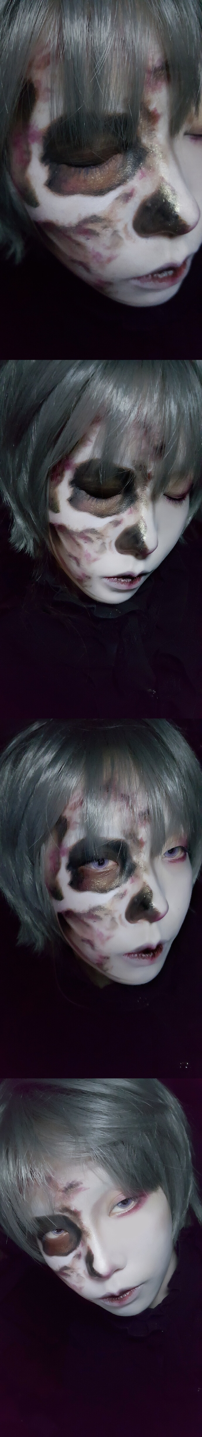 锅总妆面合集【行星组曲The planets】9P冥王星-漫游者。美瞳西洋系列紫色，唇膏CPB细管235。