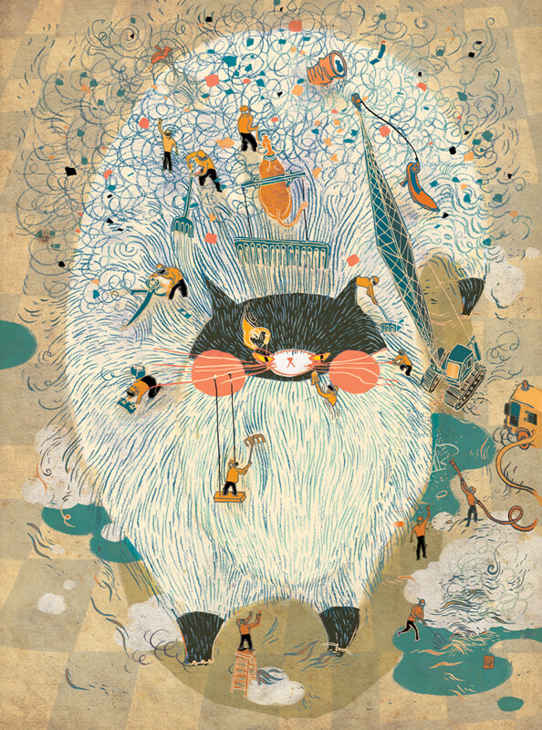 Victo Ngai （倪传婧）中国香港插画师，毕业于罗德岛设计学院，现居美国纽约。福布斯“30 under 30 ”（30位30岁以下）艺术与风格金奖及美国插画家协会金奖得主，她的作品个人风格强烈、色彩丰富、极具想象与创意，画面内容奇幻、神秘，具有浓烈的中国元素，仿佛使人置身于神话世界一般，不得不被画家天马行空的想象所折服!